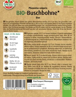 Sperli BIO Buschbohne gelb