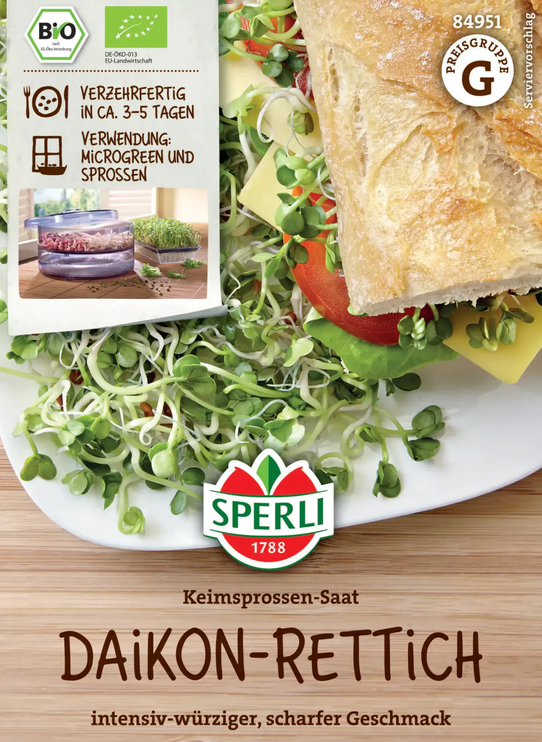 Sperli BIO Keimsprossen-Saat Daikon-Rettich