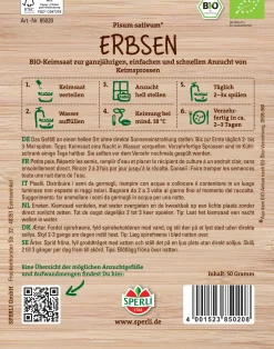 Sperli BIO Keimsprossen-Saat Erbsen