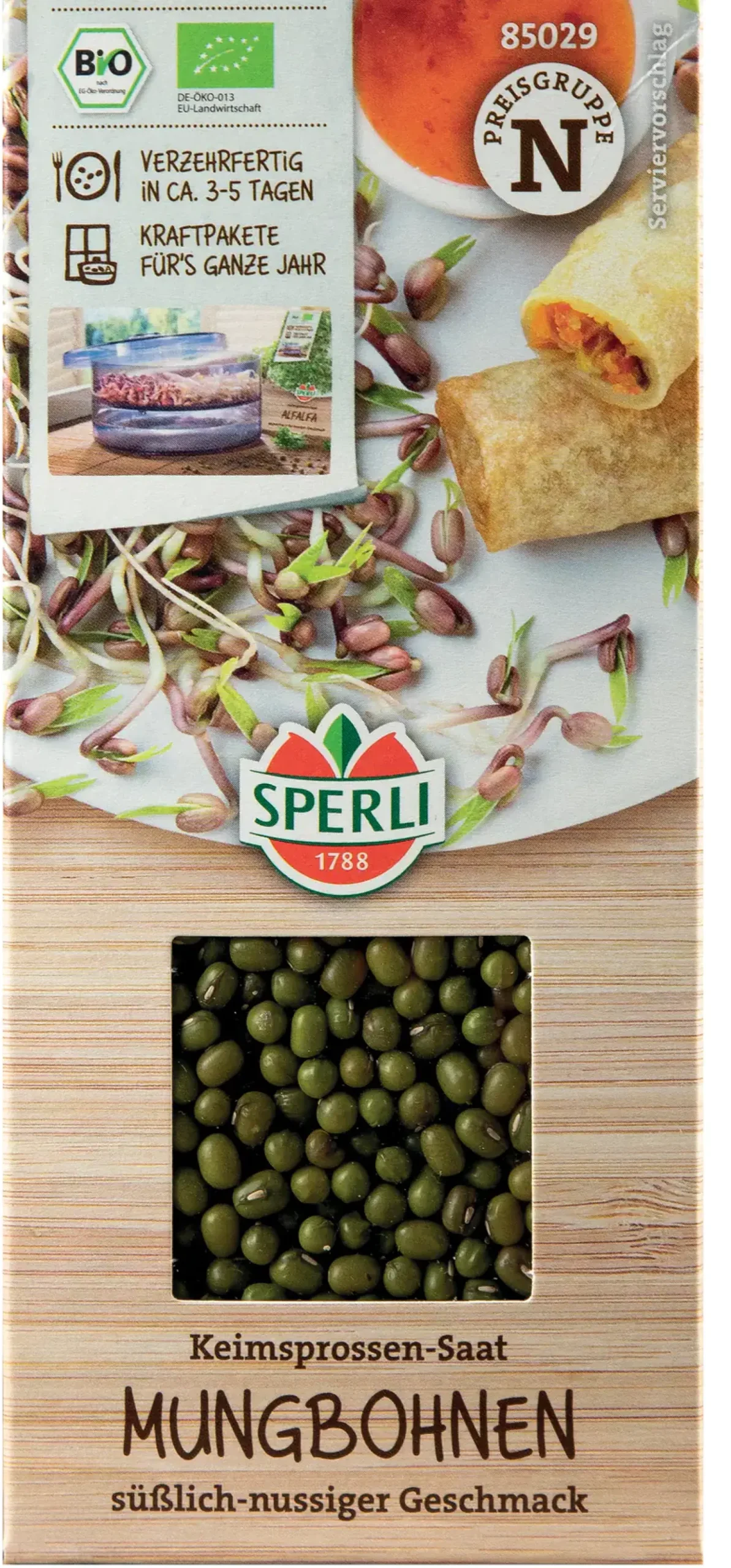 Sperli BIO Keimsprossen-Saat Mungbohnen