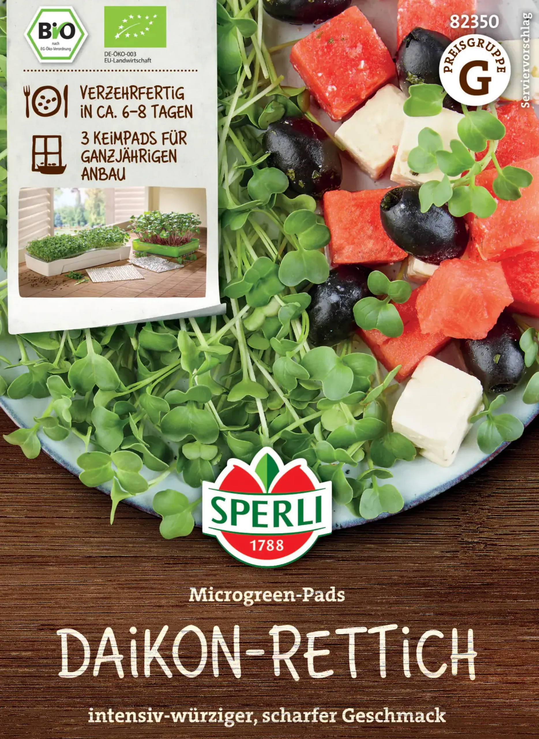 Sperli BIO Microgreen-Pads Daikon-Rettich