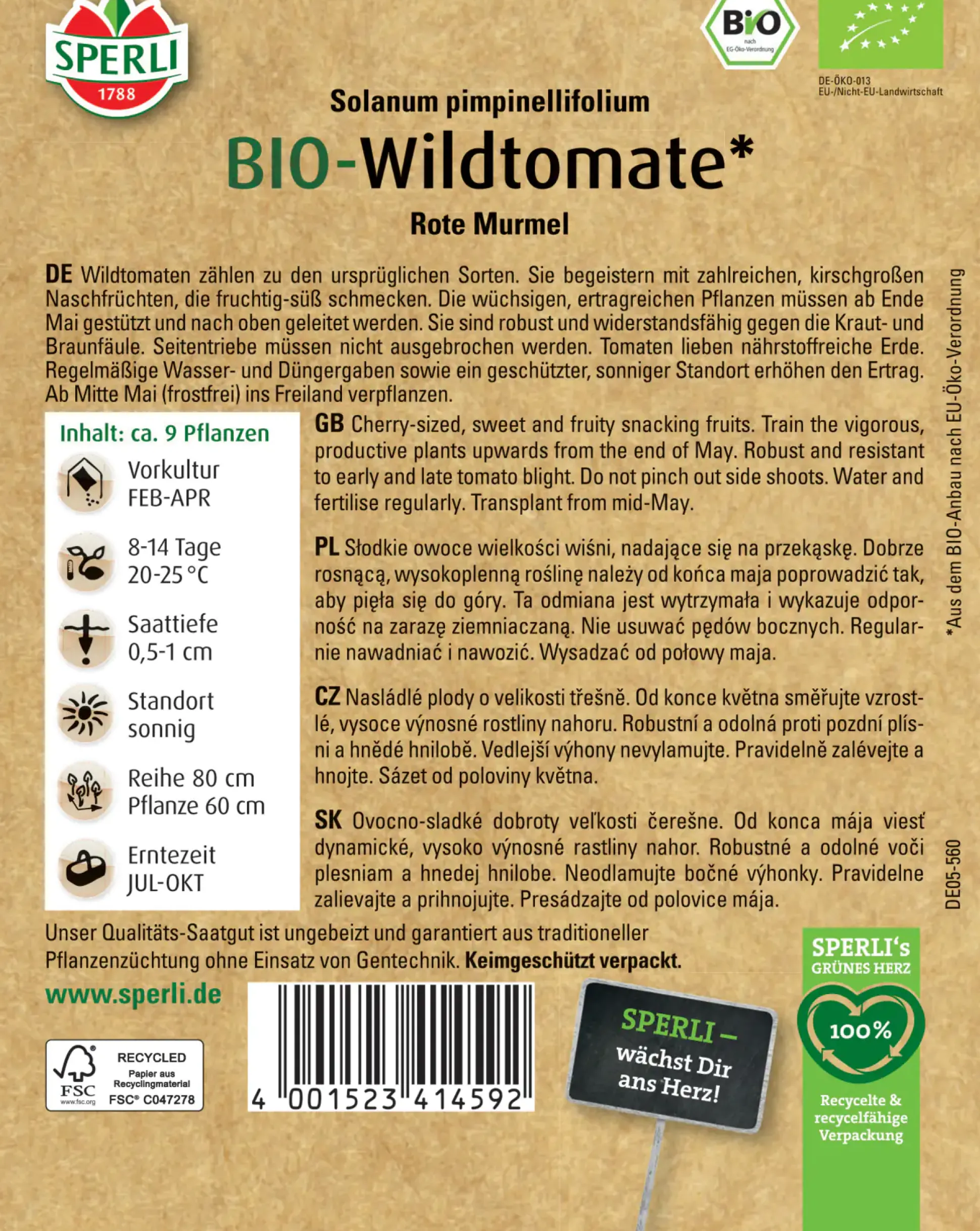 Sperli BIO Wildtomate