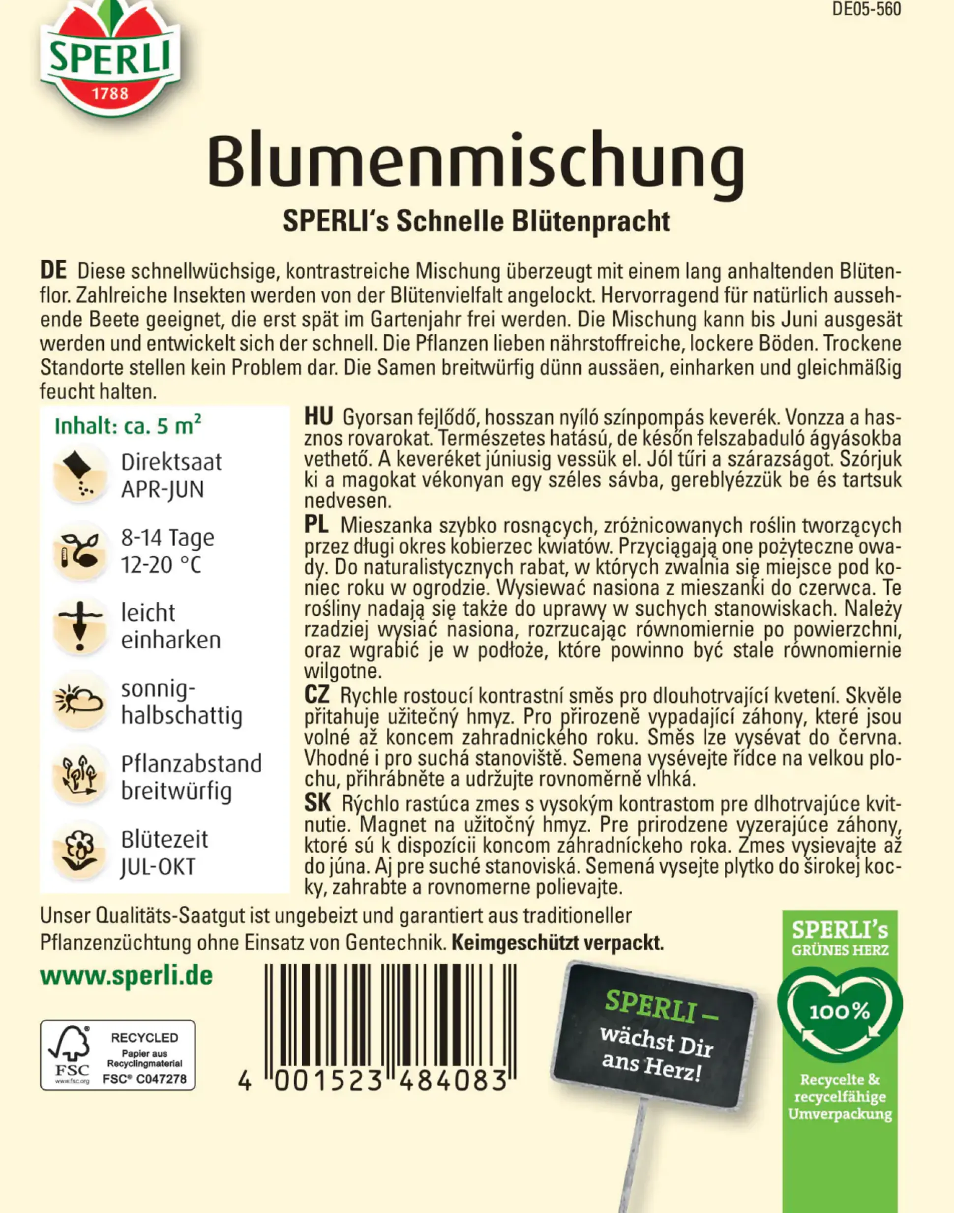 Sperli Blumenmischung SPERLI's Schnelle Blütenpracht
