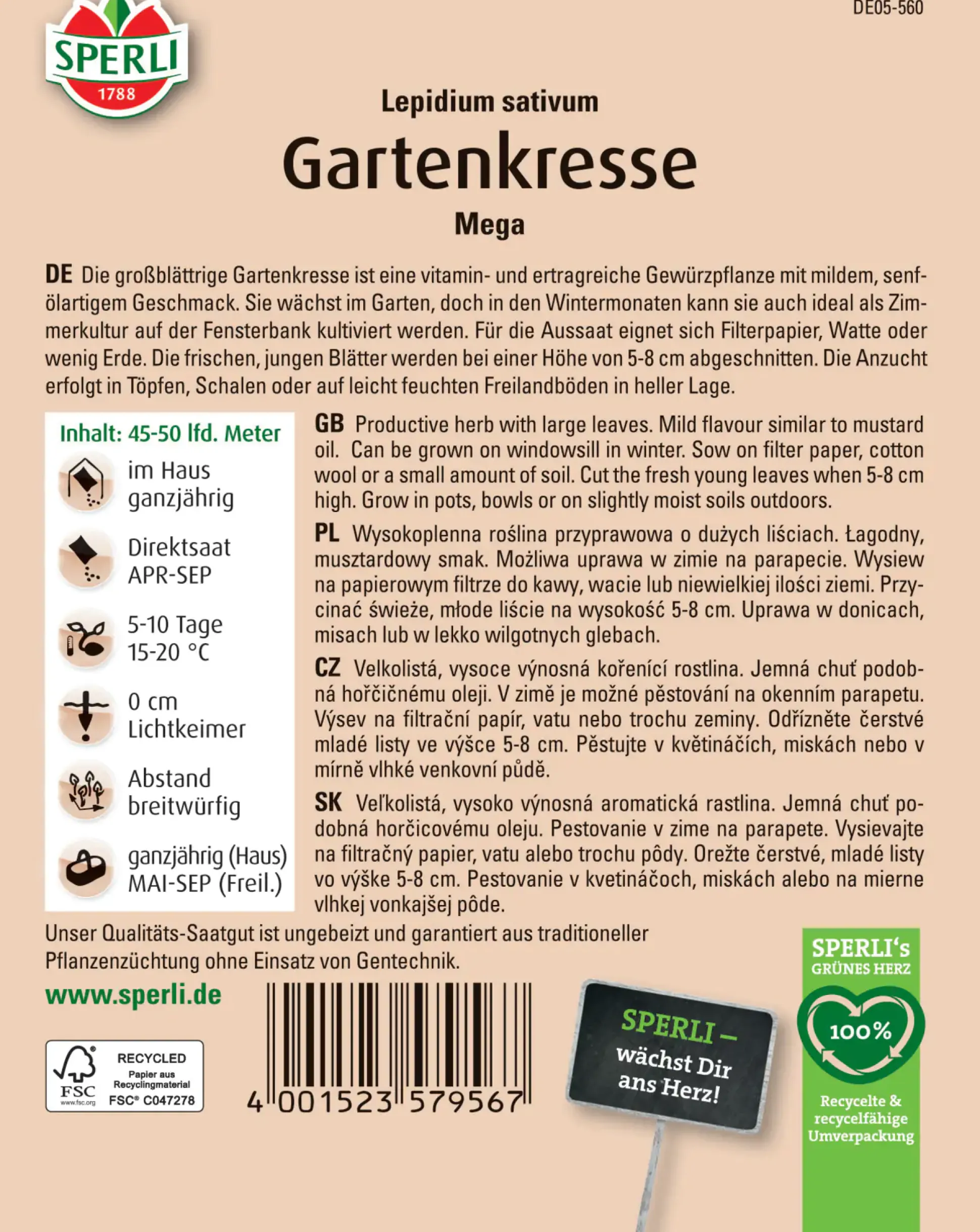 Sperli Gartenkresse Mega MaxiPack 50 g