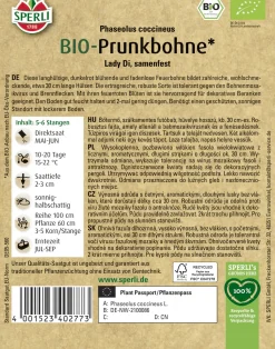 Sperli Saatgut BIO Prunkbohnen für ca. 5-6 Stangen
