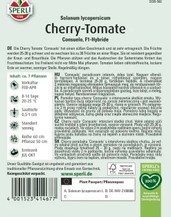 Sperli Saatgut Cherry-Tomaten Consuelo F1 für ca. 7 Pflanzen