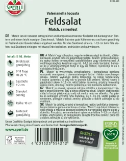 Sperli Saatgut Feldsalat Match für ca. 4 – 7,5 m²
