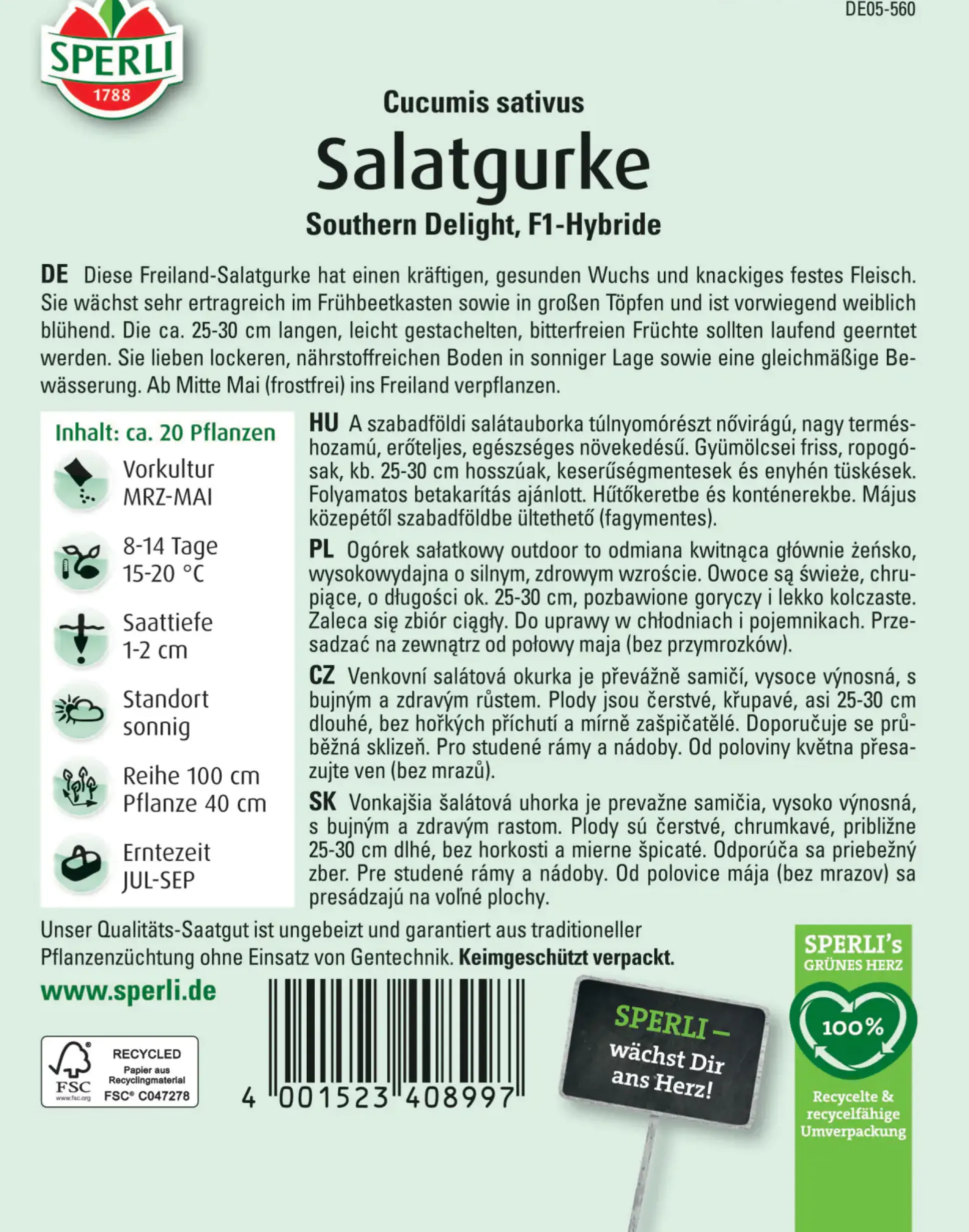 Sperli Salatgurke Southern Delight F1