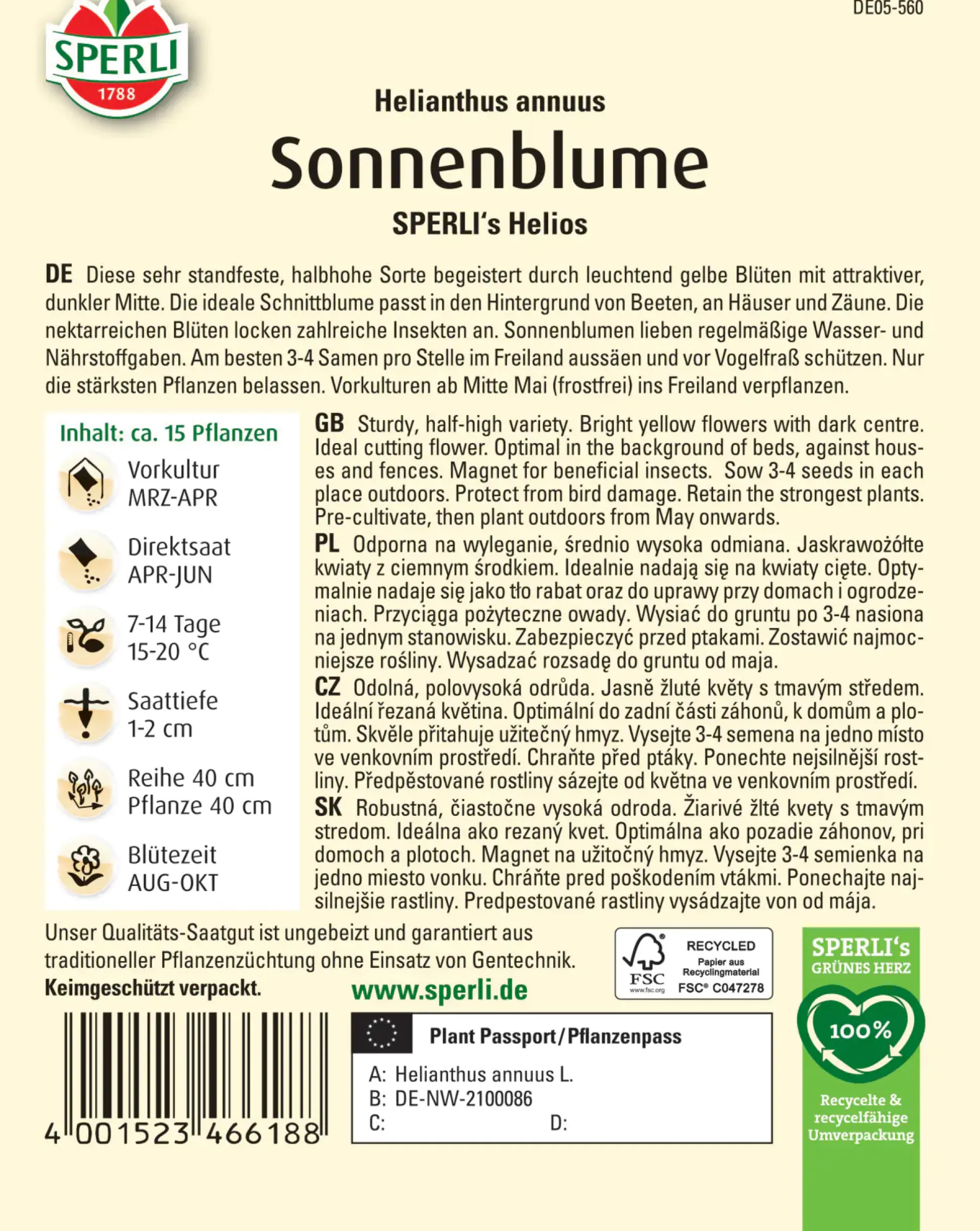 Sperli Sonnenblume SPERLI's Helios