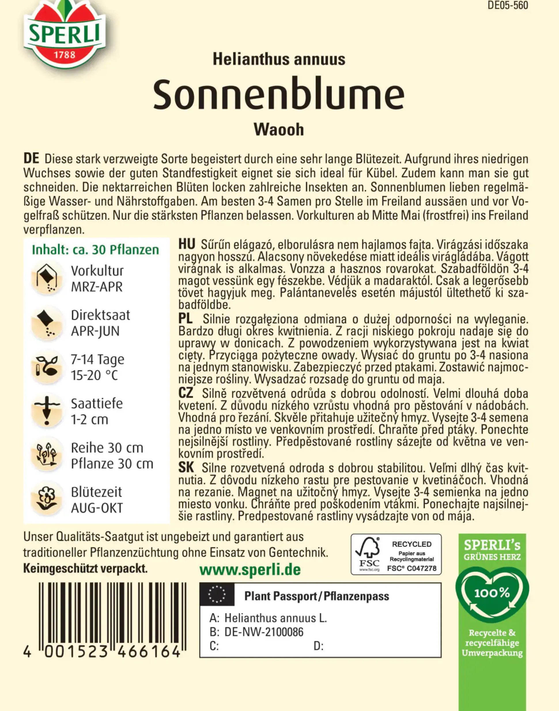Sperli Sonnenblume Waooh