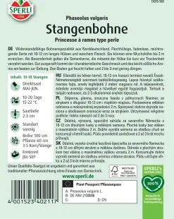 Sperli Stangenbohne Princesse à rames type perle