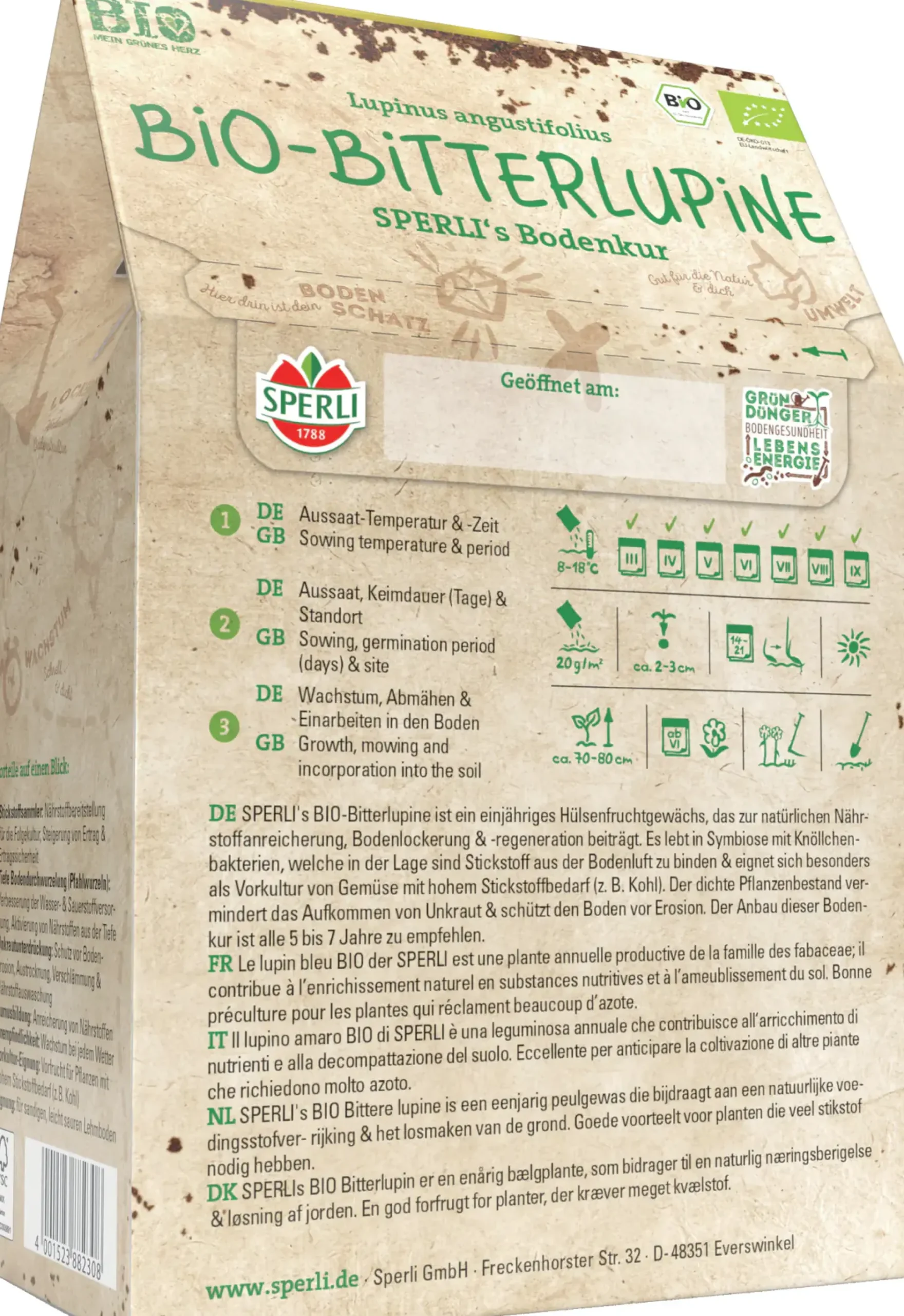 Sperli's Bodenkur Bio Bitterlupine 400 g