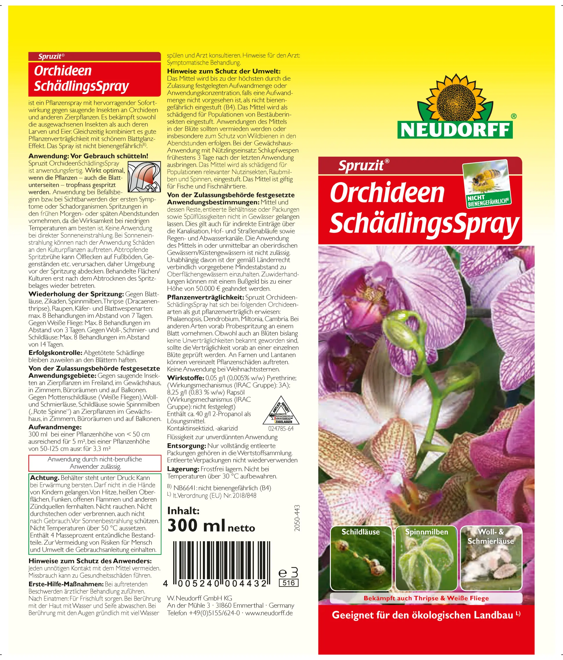 Spruzit Orchideen-Schädlingsspray 300 ml