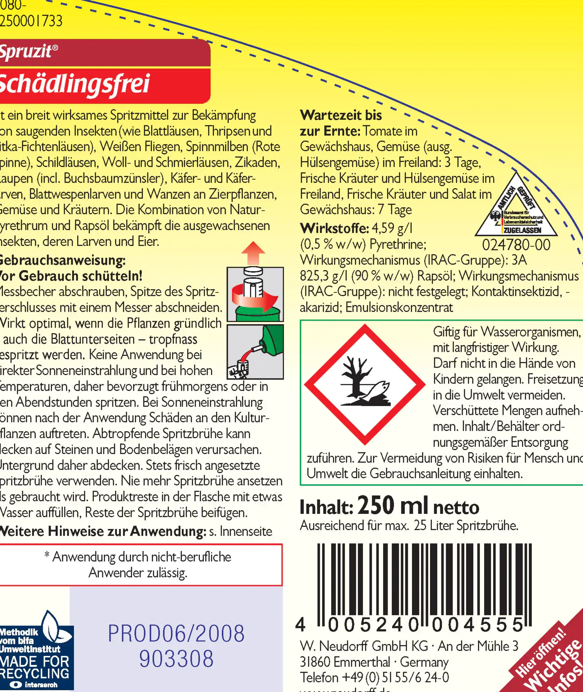 Spruzit Schädlingsfrei 250 ml