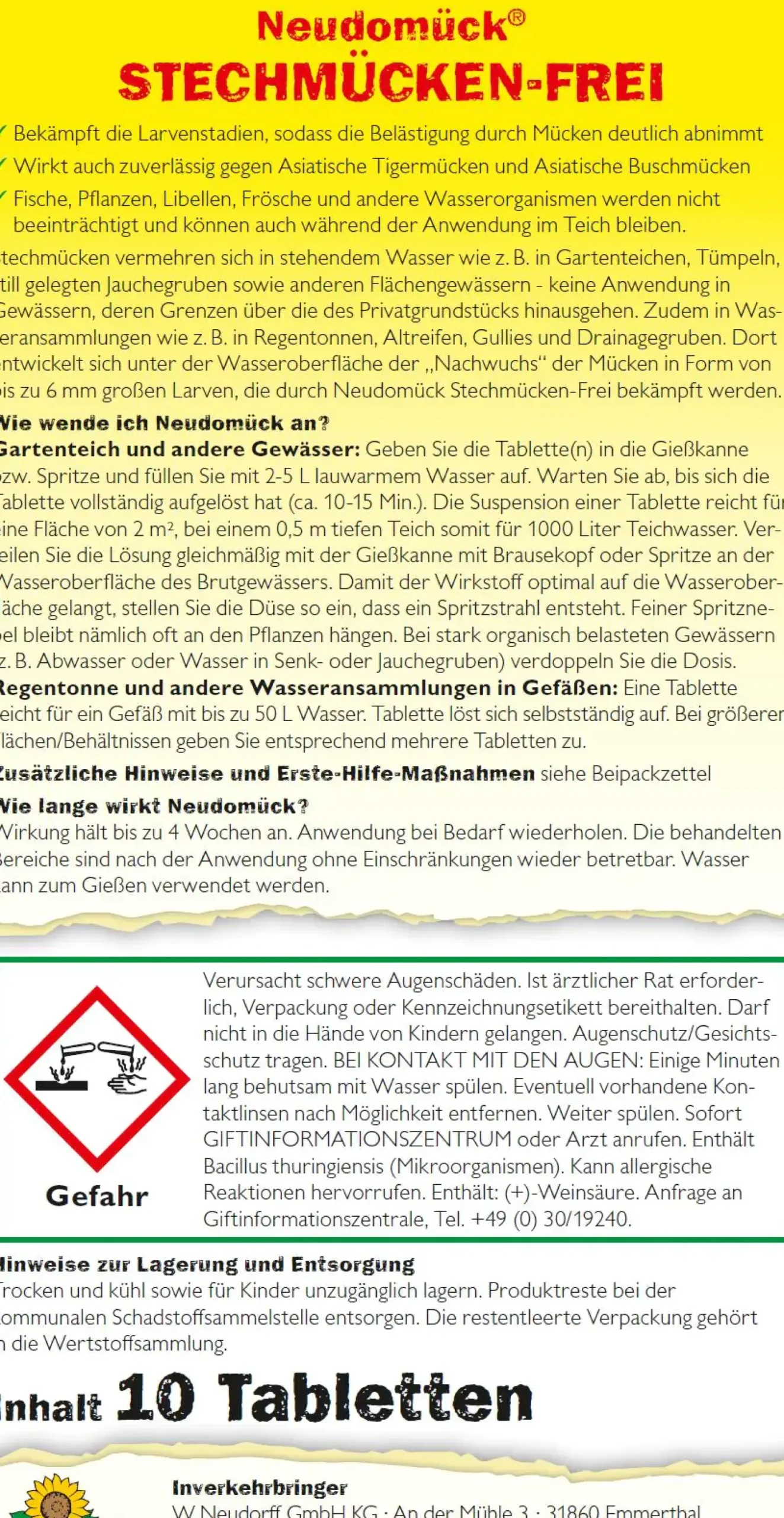 Stechmückenfrei 10 Tabletten