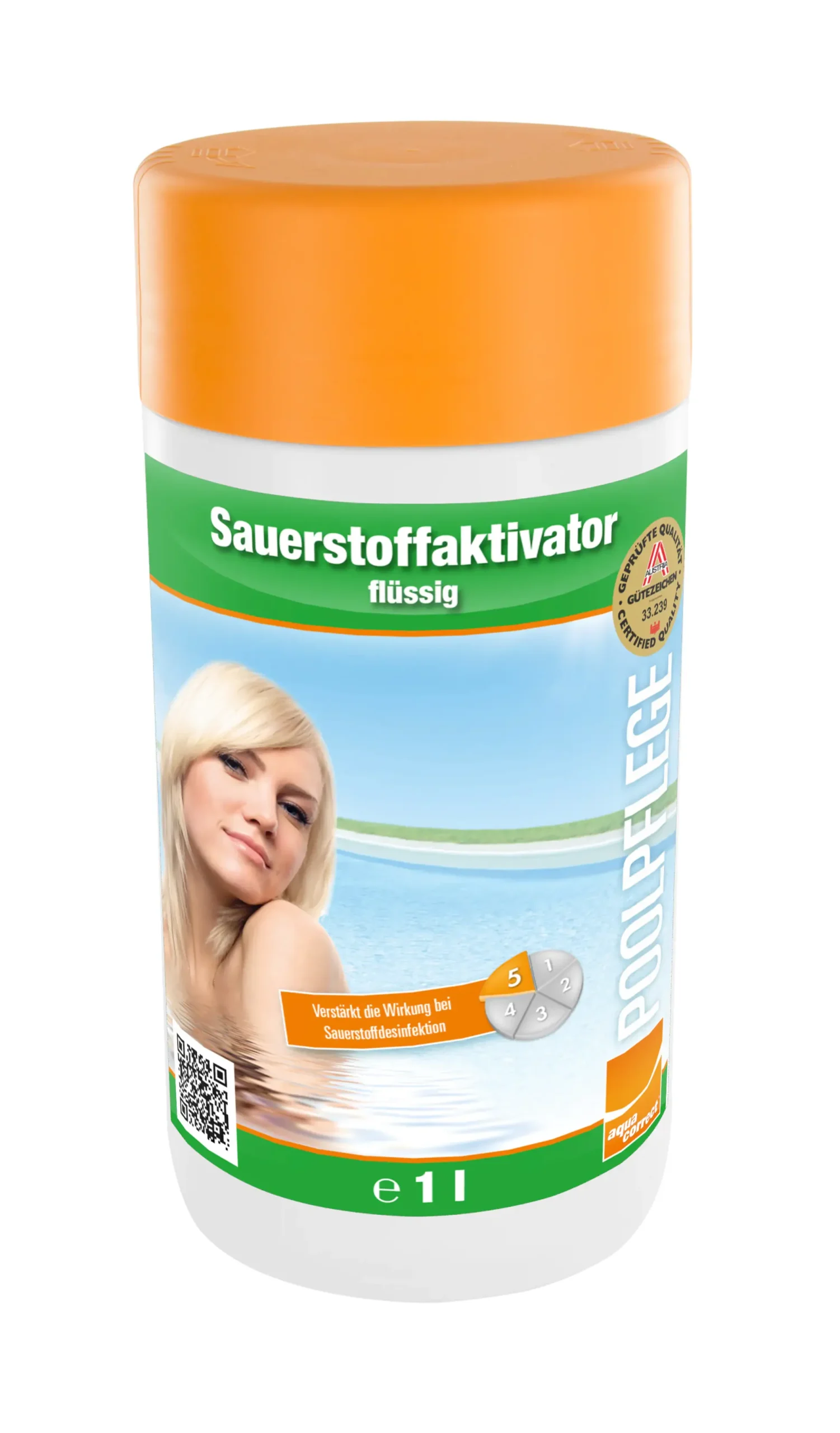 Steinbach Poolpflege Sauerstoffaktivator 1 L, flüssiger Aktivsauferstoff