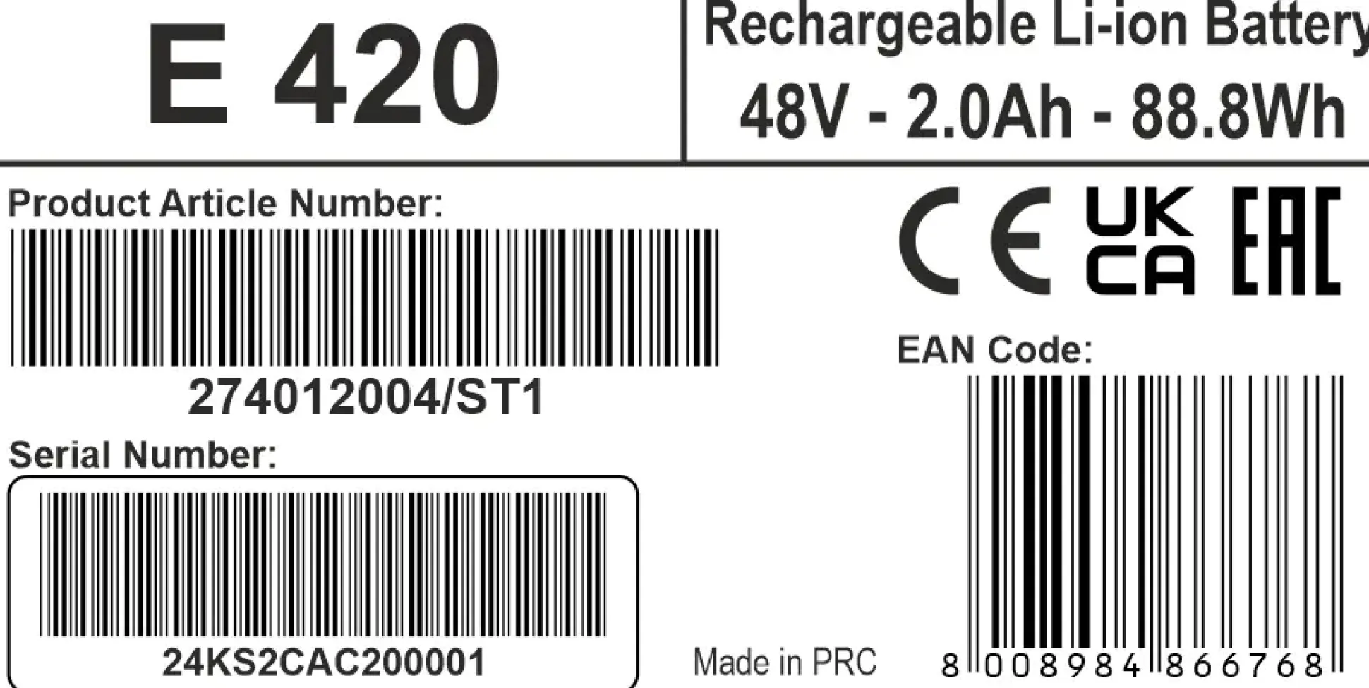 Stiga Akku E 420 48 V 2 Ah