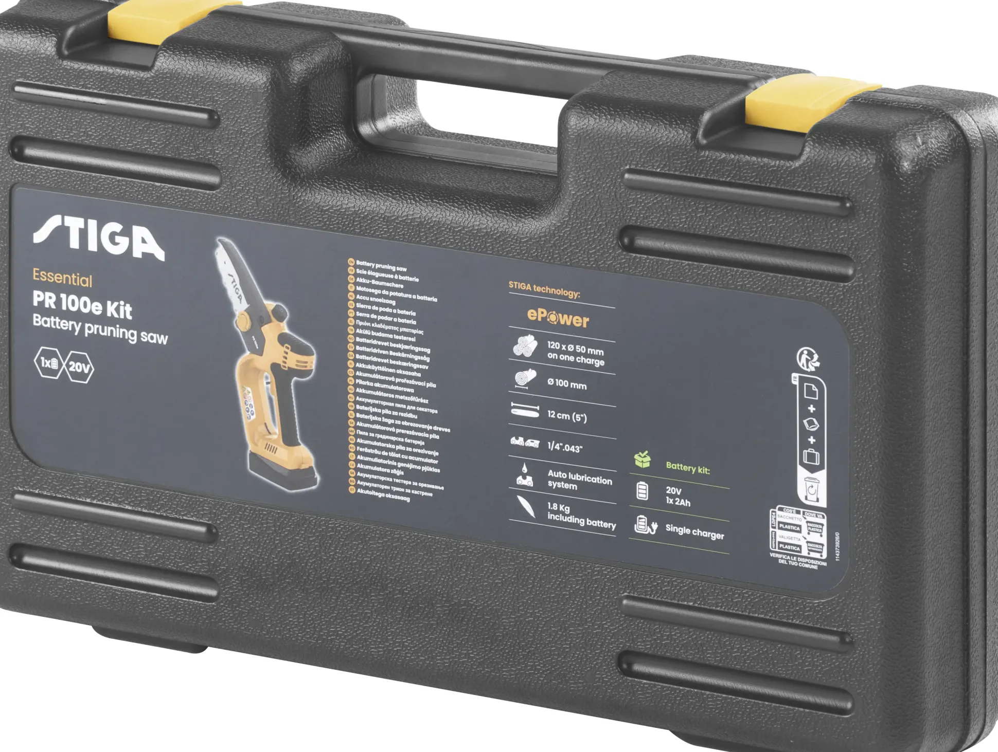 Stiga Akku Gehölzschneider PR 100e 20 V 13 cm Schwertlänge inkl. Li-Ionen 2,0 Ah Akku & Ladegerät