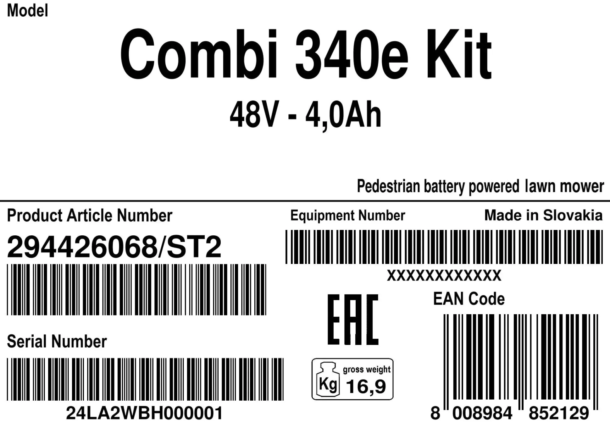Stiga Akku Rasenmäher COMBI 340e 48 V, 38 cm Schnittbreite