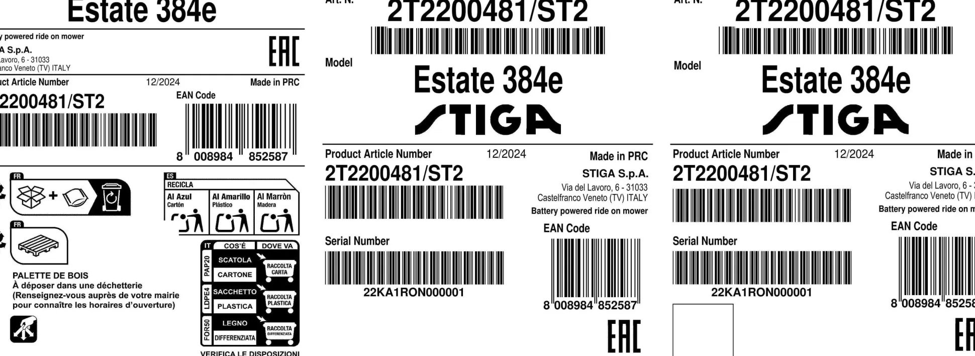 Stiga Akku Rasentraktor Estate 384e, 48 V, 84 cm Schnittbreite, inkl. Mulchkit & Anhängerkupplung