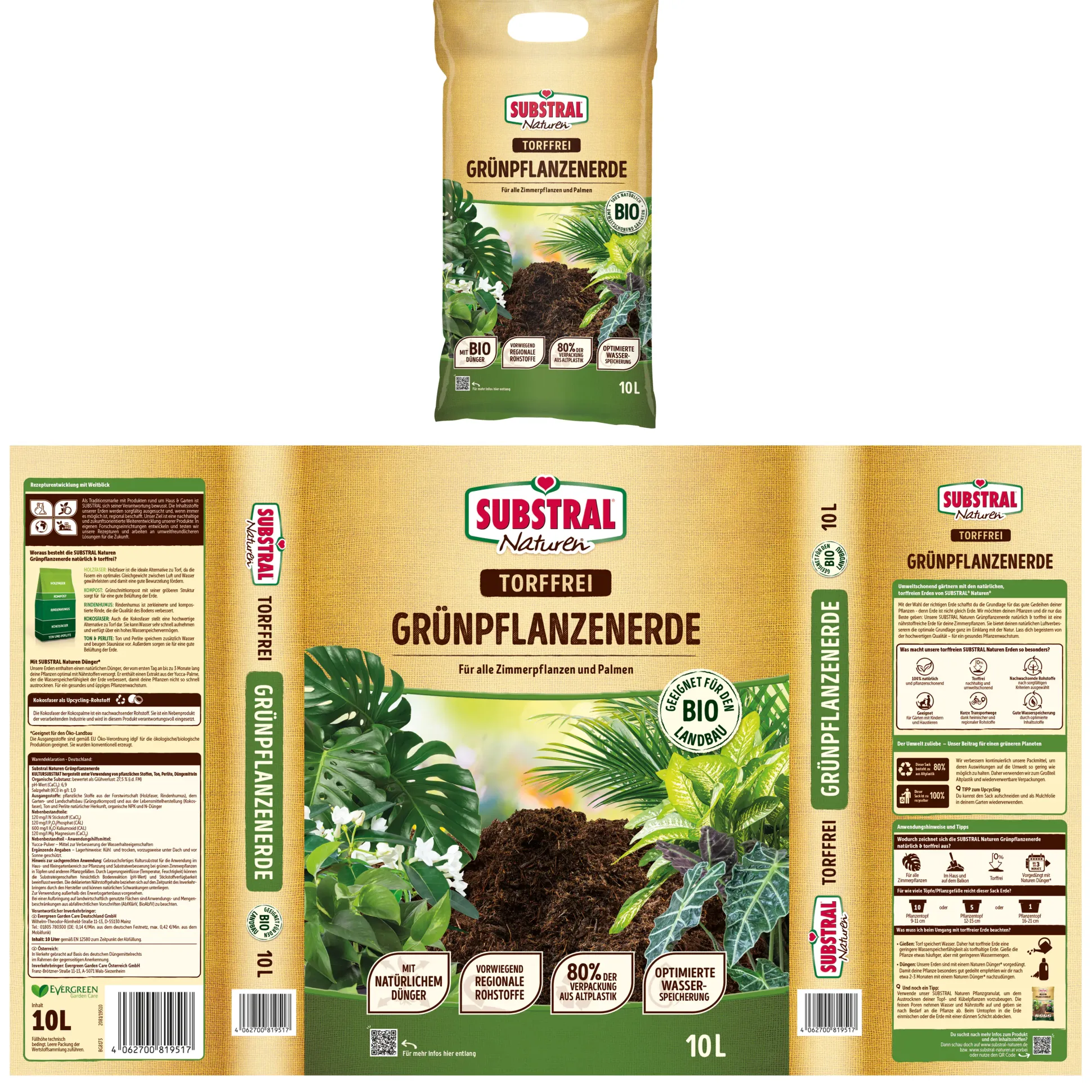 Substral Naturen Grünpflanzenerde 10 L torffrei