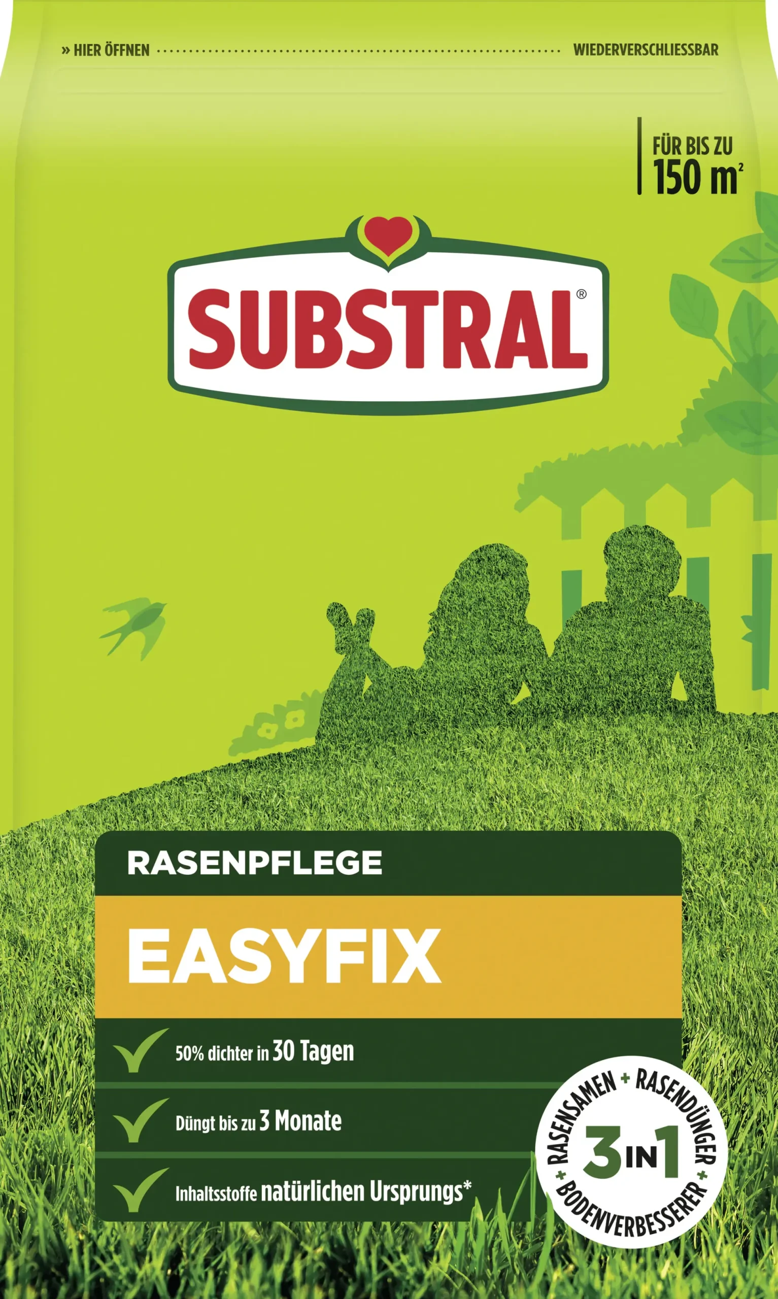 Substral Rasensamen mit Dünger Easyfix 150 m²