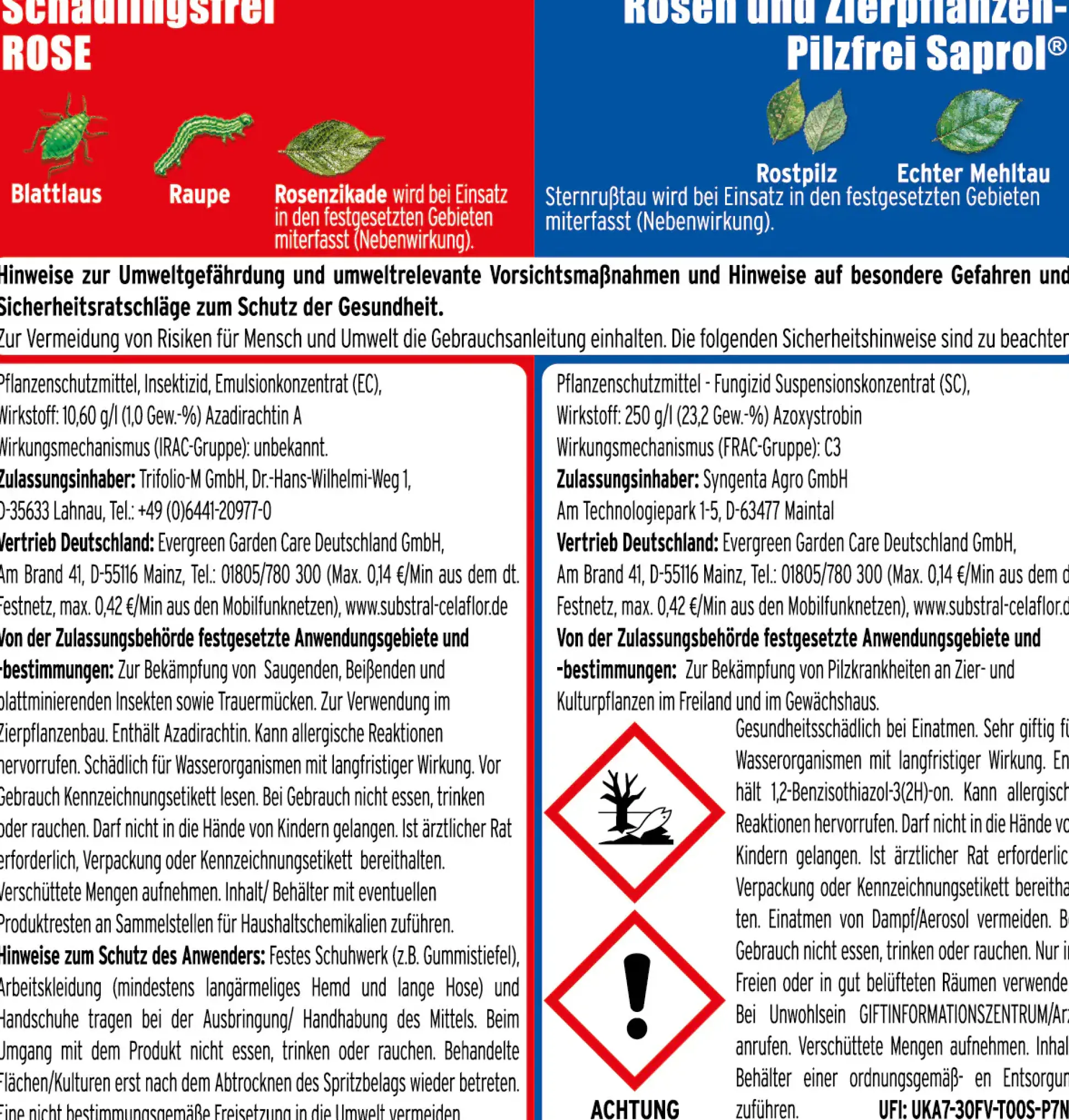 Substral Universal Pilzfrei Saprol N 4 x 4 ml
