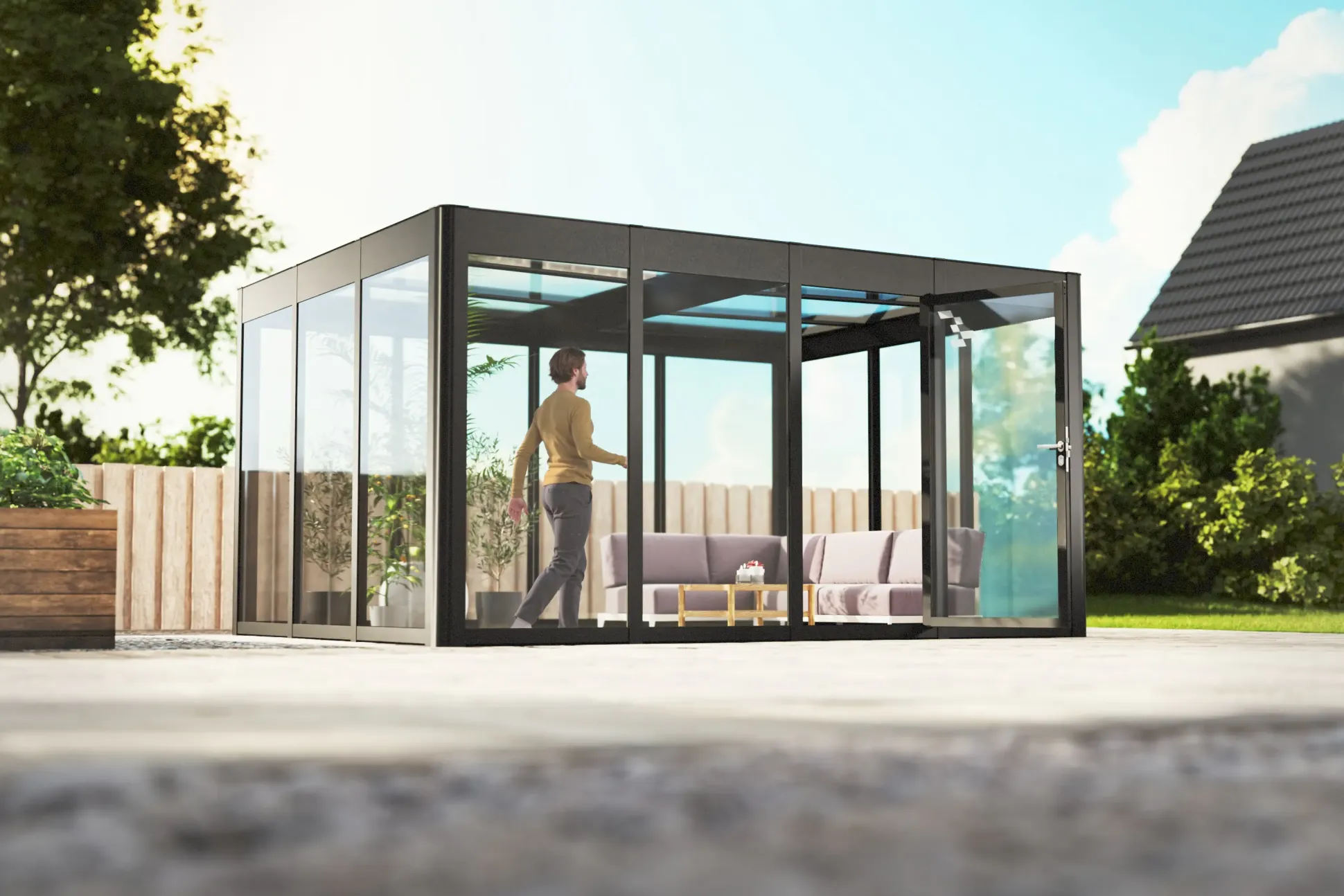 SunElements SunGarden Gartenhaus Infinity 4.3 443 x 338 cm anthrazit-metallic