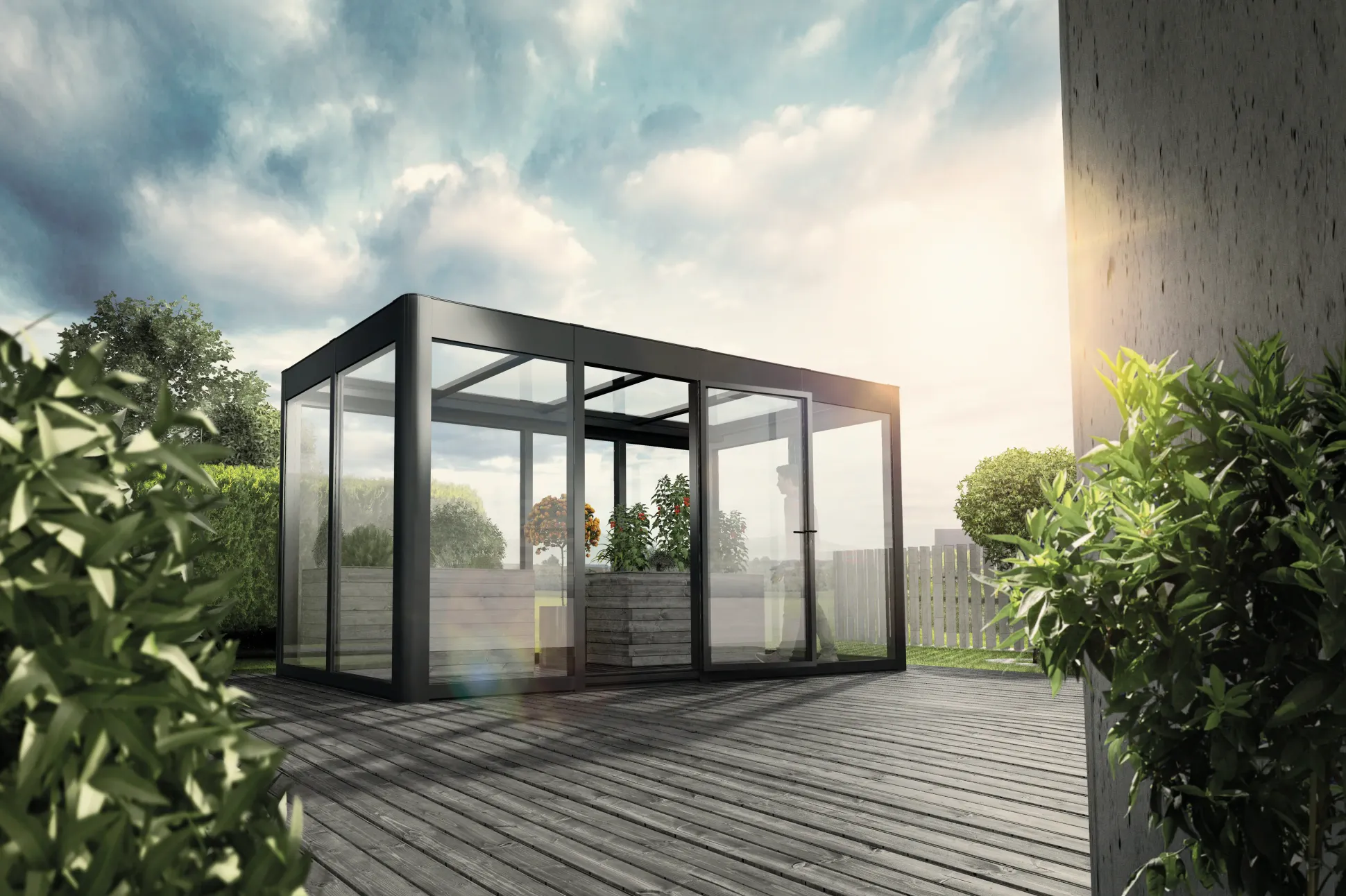 SunElements SunGarden Gartenhaus Infinity 4.2 443 x 233 cm anthrazit-metallic
