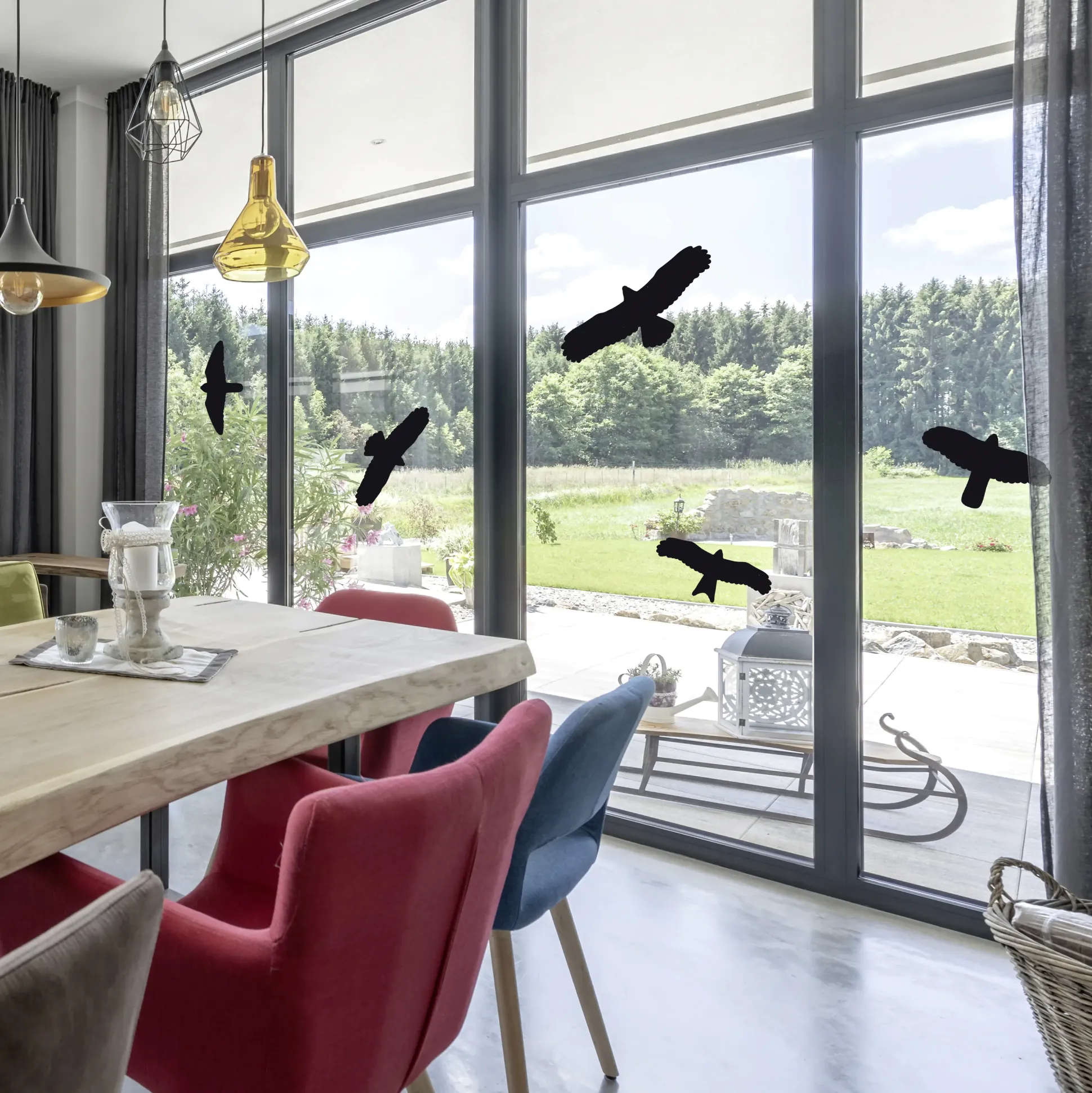 Swissinno Vogel Aufkleber für Fensterscheiben & Glasflächen 5 Stück