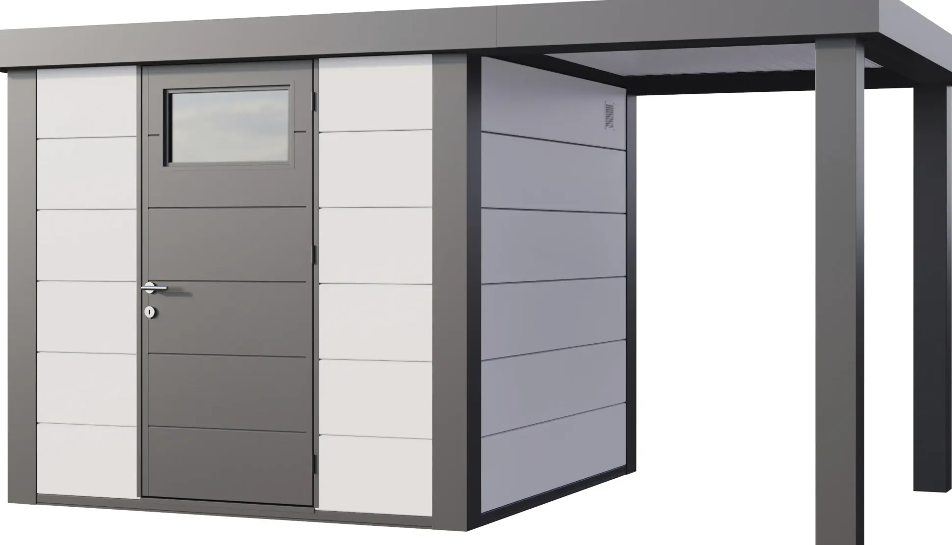 Telluria Gerätehaus Classico Open Lounge S 2424 rechts weiß 406 x 238 cm