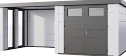 Telluria Gerätehaus Classico Lounge S mit Fenstern 2724 links EW weiß 552 x 238 cm
