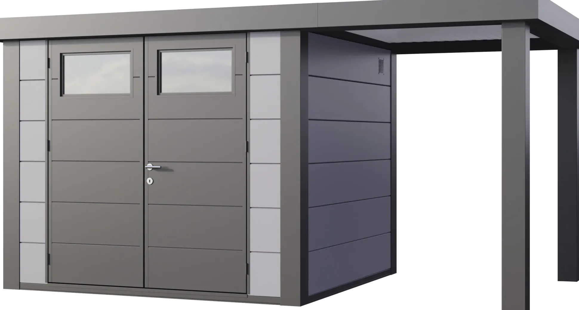 Telluria Gerätehaus Classico Open Lounge S 2724 rechts lichtgrau 436 x 238 cm