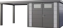 Telluria Gerätehaus Classico Open Lounge L 2724 links lichtgrau 552 x 238 cm