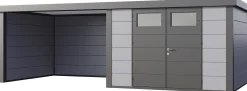 Telluria Gerätehaus Classico Lounge L 3030 links lichtgrau 642 x 298 cm