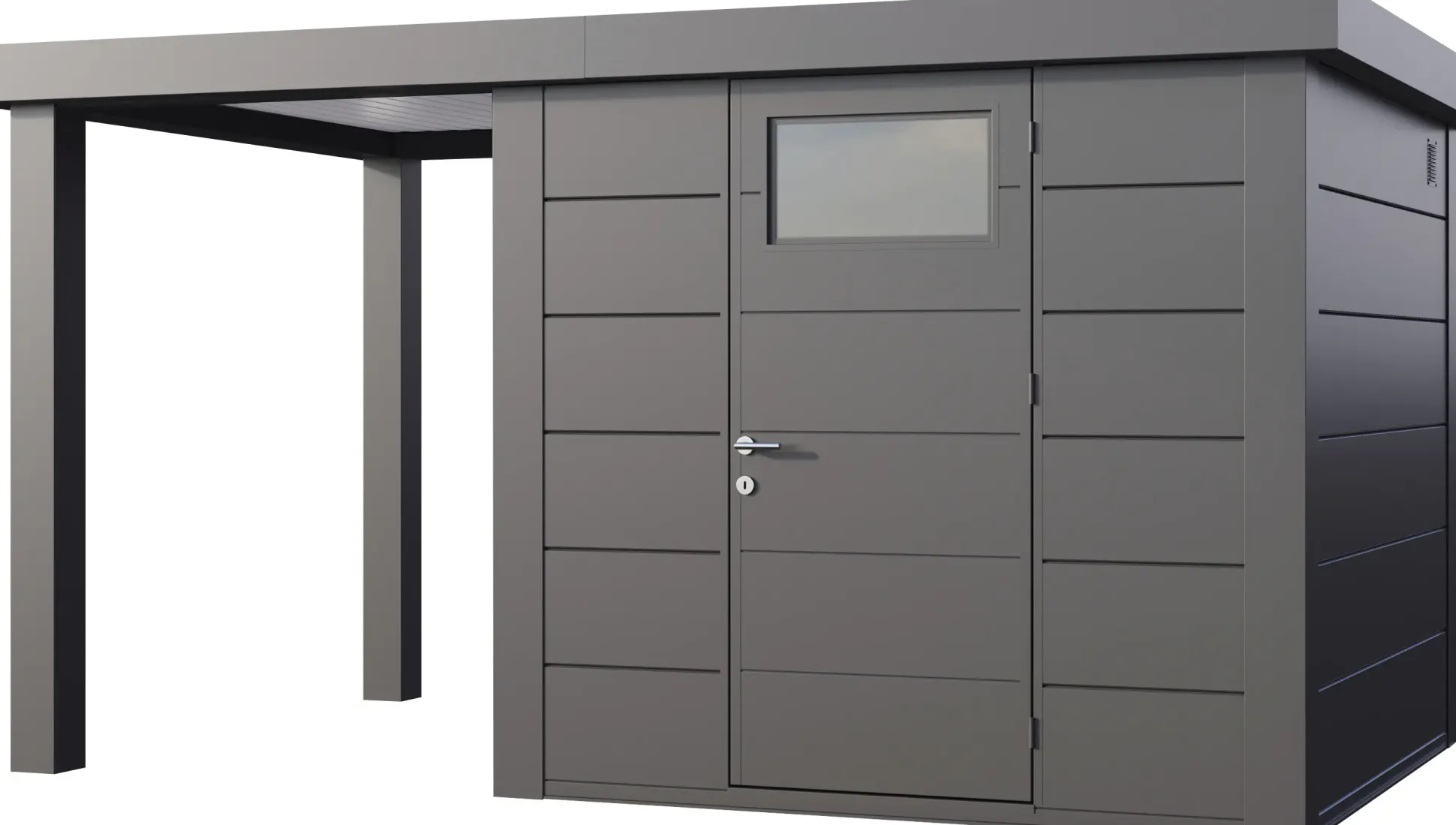 Telluria Gerätehaus Classico Open Lounge S 2424 links granitgrau 406 x 238 cm