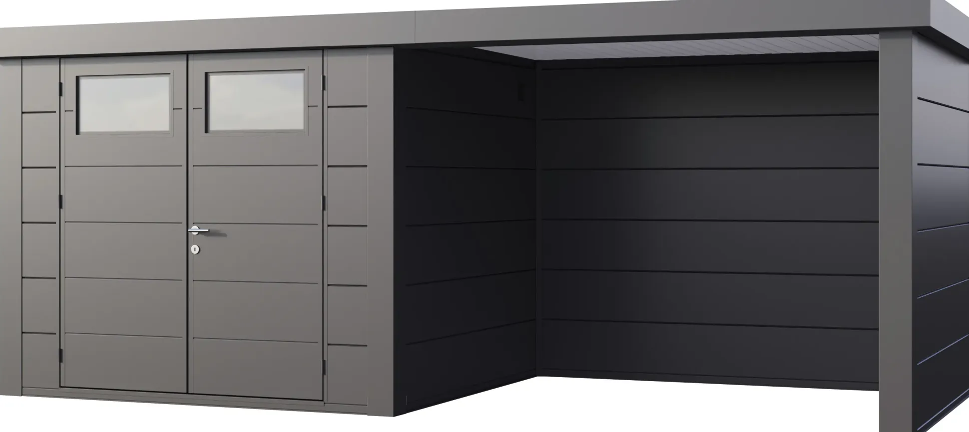 Telluria Gerätehaus Classico Lounge S 2724 rechts granitgrau 552 x 238 cm