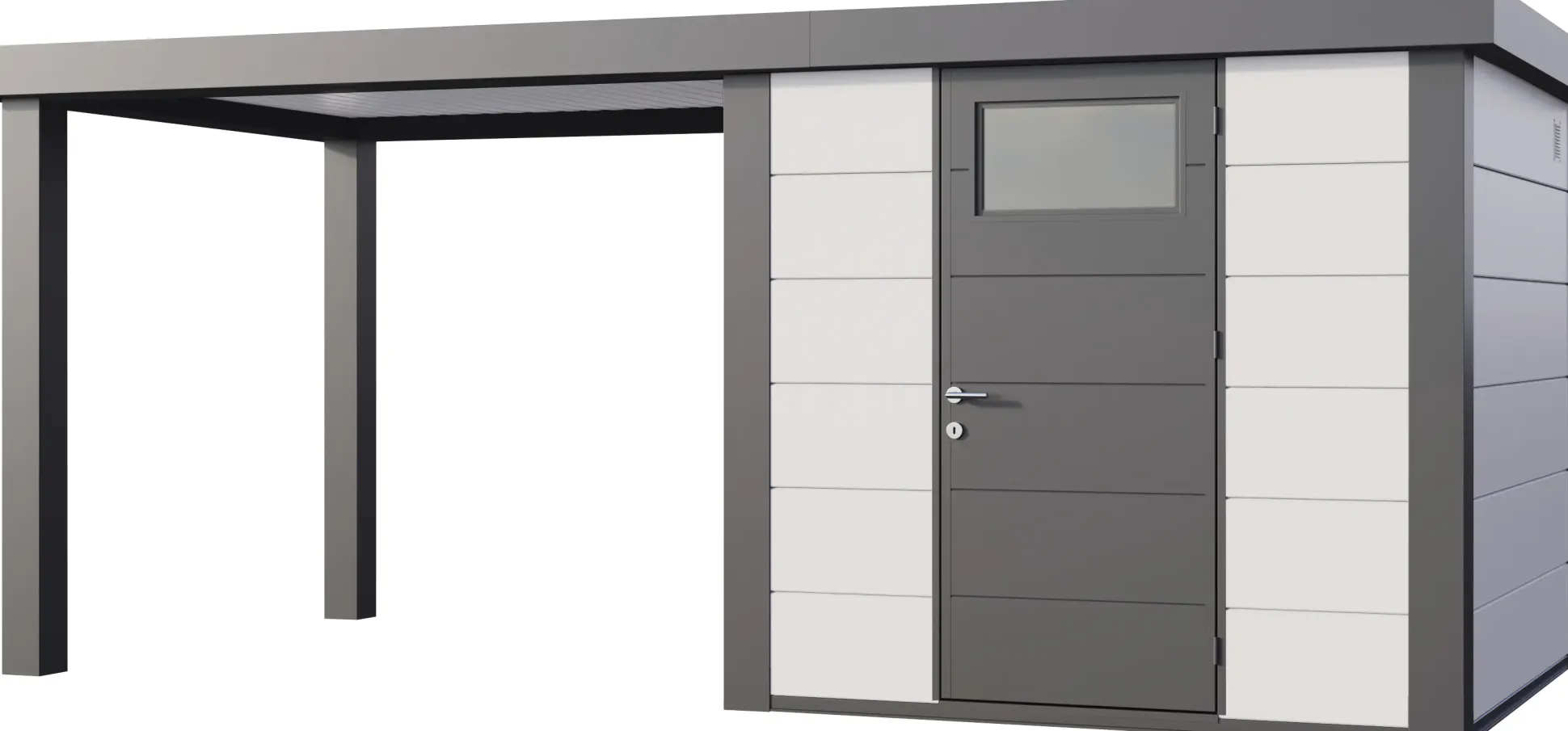 Telluria Gerätehaus Classico Open Lounge L 2424 links weiß 522 x 238 cm
