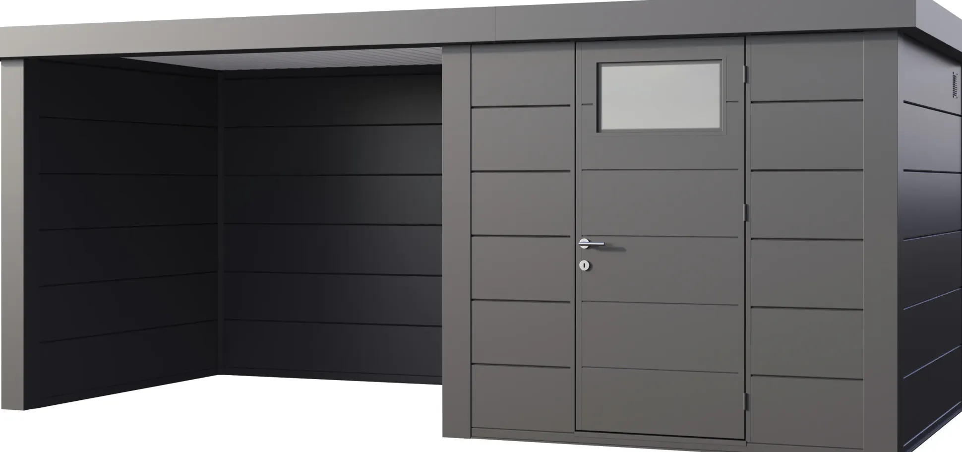 Telluria Gerätehaus Classico Lounge S 2424 links granitgrau 522 x 238 cm