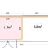 Telluria Gerätehaus Classico Lounge S mit Fenstern 3024 rechts weiß 582 x 238 cm