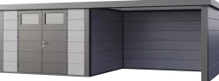 Telluria Gerätehaus Classico Lounge L 3330 rechts lichtgrau 672 x 298 cm