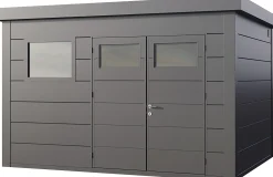 Telluria Gerätehaus Classico 3930+_W90 granitgrau 388 x 298 cm