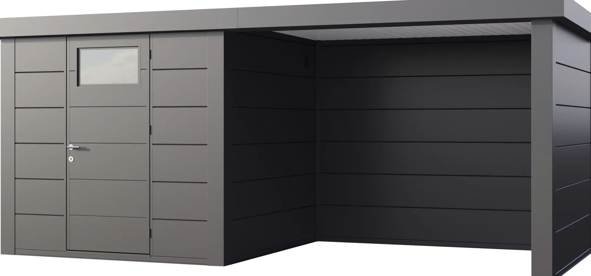 Telluria Gerätehaus Classico Lounge S 2424 rechts granitgrau 522 x 238 cm