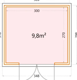 Telluria Gerätehaus Classico 3330 weiß 328 x 298 cm