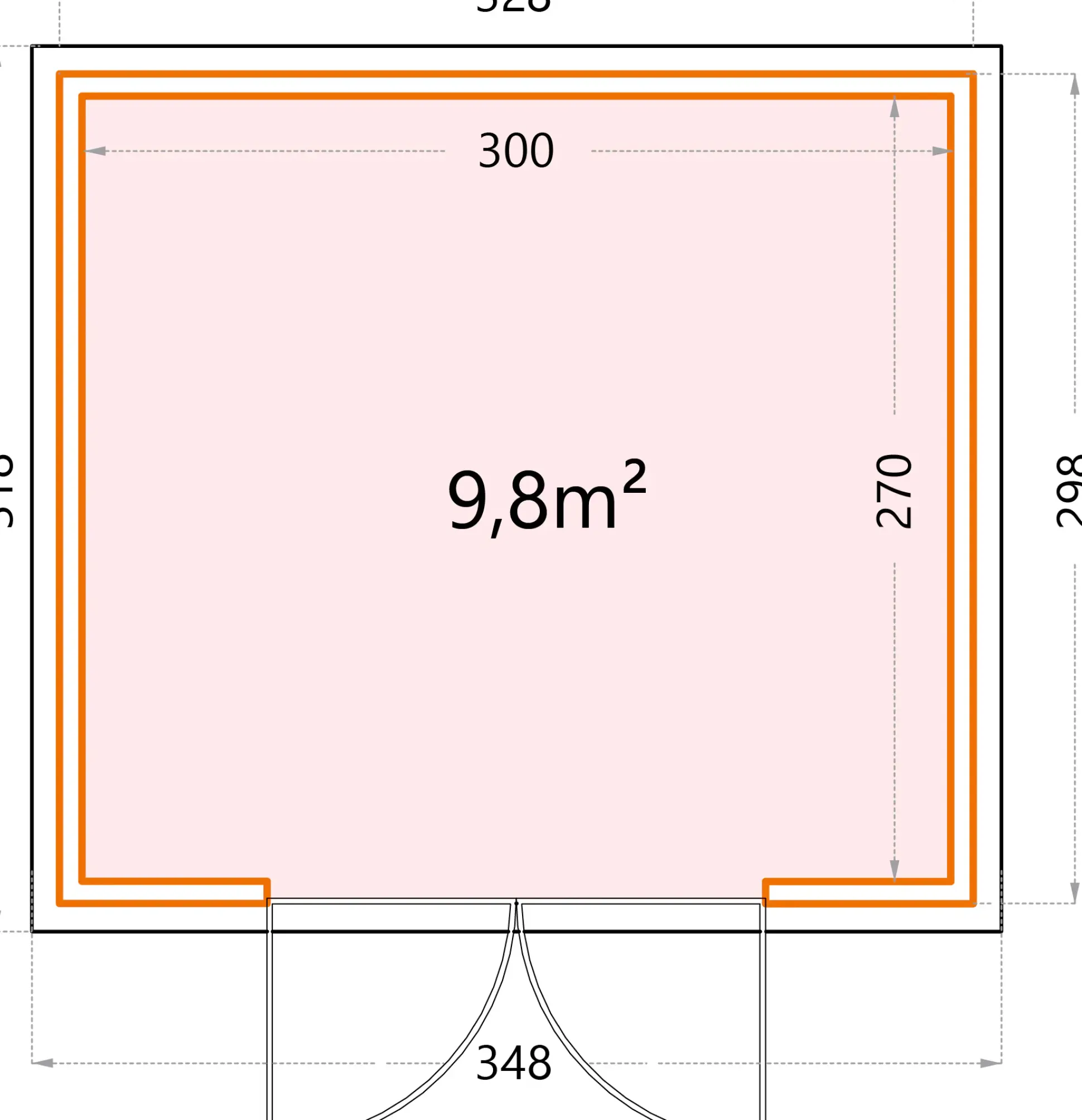 Telluria Gerätehaus Classico 3330 weiß 328 x 298 cm