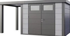 Telluria Gerätehaus Classico Open Lounge S 3024 links lichtgrau 466 x 238 cm