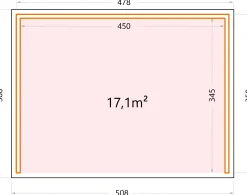 Telluria Pavillon Singolo 4836 granitgrau 478 x 358 cm