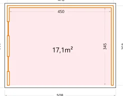 Telluria Pavillon Singolo 4836 mit Fenstern weiß 478 x 358 cm
