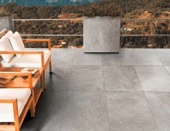 Terrassenplatte Feinsteinzeug Quarzo 60 x 60 x 2 cm tortora-grau