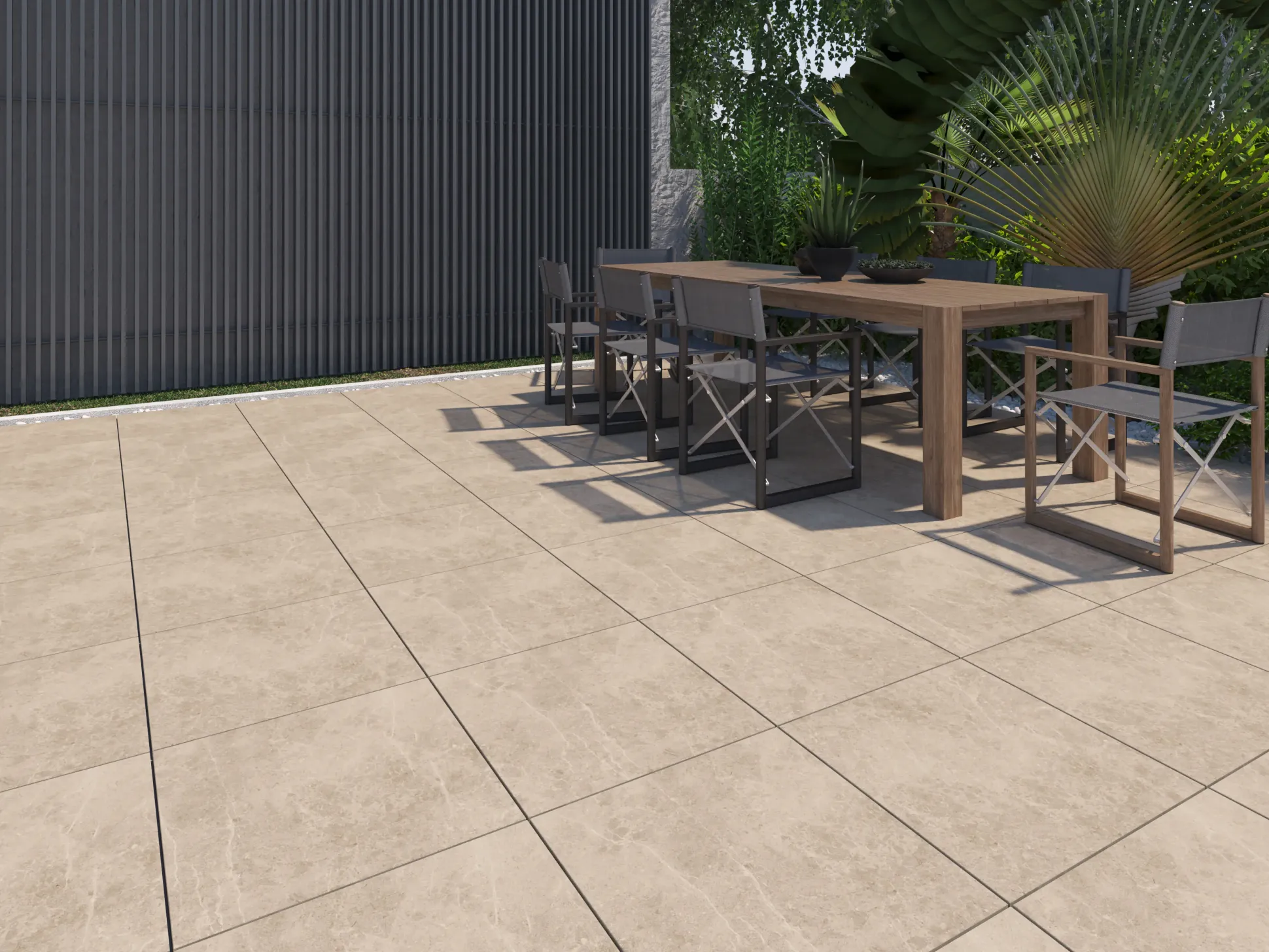 Terrassenplatte Feinsteinzeug Botticino 60 x 60 x 2 cm braun